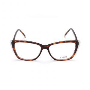 IDEE Full Rim Square Shiny Brown Demi-Transparent Top ID1577 C2 Women Eyeglasses