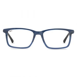 Nova Full Rim Rectangular Shiny Translucent Blue NB012 F01 Men Computer Glasses