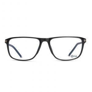 NOVA Full Rim Rectangular Shiny Black with Shiny Transluscent Blue Inside NVF1965 F03 Men Eyeglasses
