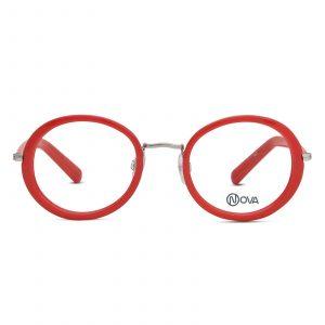 NOVA Full Rim Round Shiny Red NVF1974 F02 Women Eyeglasses