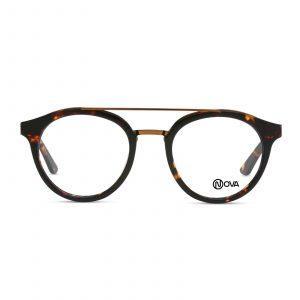 NOVA Full Rim Round Shiny Demi Brown NVF2118 F02 Men Eyeglasses