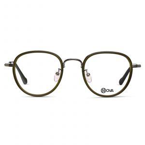 NOVA Full Rim Round Matte Army Green NVF4617 F04 Unisex Eyeglasses