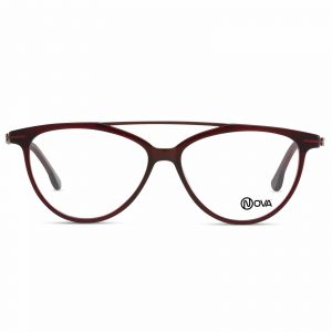 NOVA Full Rim Butterfly Shiny Translucent Red NVF7218 F03 Women Eyeglasses