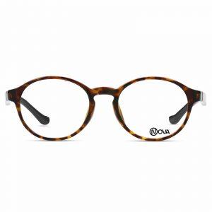 NOVA Full Rim Round Shiny Demi Brown NVF8718 F01 Kids Eyeglasses