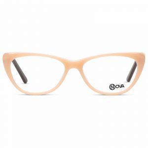 NOVA Full Rim Cat Eye Shiny Translucent Beige NVF8818 F03 Kids Eyeglasses