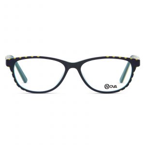 NOVA Full Rim Oval Matte Blue with Lime Green NVF8918 F01 Kids Eyeglasses