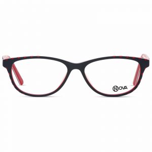 NOVA Full Rim Oval Matte Blue with Red NVF8918 F02 Kids Eyeglasses