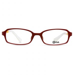 NOVA Full Rim Rectangular Shiny Maroon NVF1213 ZP01 Kids Eyeglasses