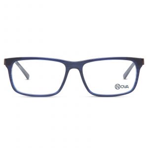 NOVA Full Rim Rectangular Shiny Translucent Blue NVF1903 F02 Men Eyeglasses