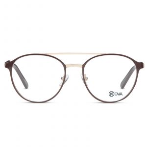 NOVA Full Rim Oval Shiny Brown NVF1919 F02 Men Eyeglasses
