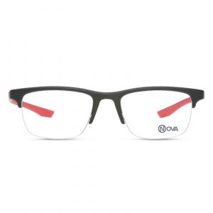 NOVA Half Rim Rectangular Matte Black NVF1920 F01 Men Eyeglasses
