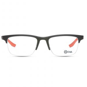 NOVA Half Rim Rectangular Matte Black NVF1920 F03 Men Eyeglasses