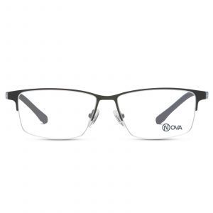 NOVA Half Rim Rectangular Matte Black NVF1921 F01 Men Eyeglasses