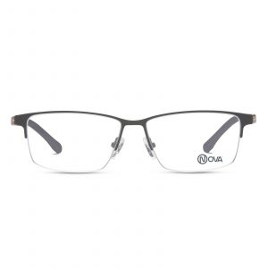 NOVA Half Rim Rectangular Matte Grey NVF1921 F03 Men Eyeglasses