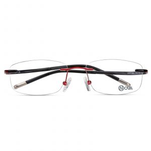 NOVA Rimless Rectangular Shiny Red NVF1924 F03 Men Eyeglasses