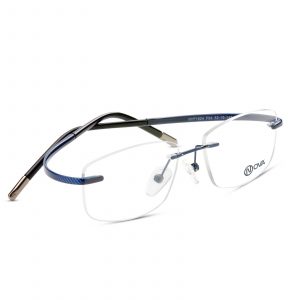 NOVA Rimless Rectangular Shiny Blue NVF1924 F04 Men Eyeglasses