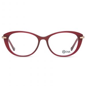 NOVA Full Rim Oval Shiny Translucent Wine NVF1931 F03 Women Eyeglasses