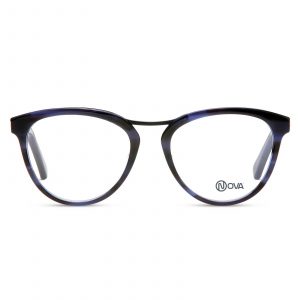 NOVA Full Rim Oval Shiny Translucent Demi Blue NVF1932 F02 Women Eyeglasses