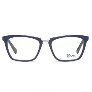 NOVA Full Rim Square Shiny Navy Blue NVF1933 F03 Women Eyeglasses