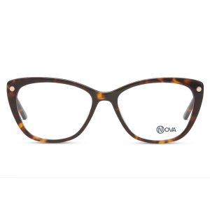 NOVA Full Rim Cat Eye Shiny Demi Brown NVF1942 F03 Women Eyeglasses