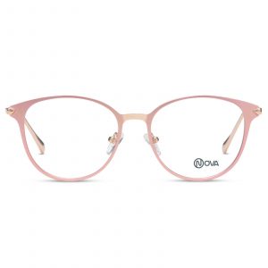 NOVA Full Rim Oval Matte Pastel Pink NVF1948 F03 Women Eyeglasses