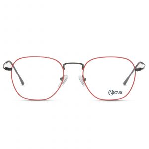 NOVA Full Rim Round Shiny Red NVF1955 F02 Unisex Eyeglasses