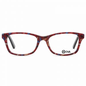 NOVA Full Rim Rectangular Shiny Red NVF8618 F03 Kids Eyeglasses