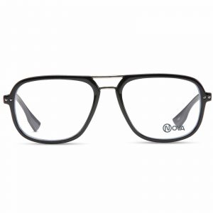 NOVA Full Rim Square Shiny Black PNF002 01 Men Eyeglasses