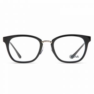 NOVA Full Rim Square Shiny Black PNF016 01 Women Eyeglasses