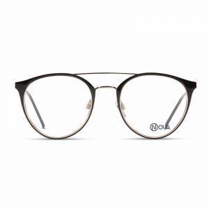 NOVA Full Rim Oval Shiny Black PNF017 01 Women Eyeglasses