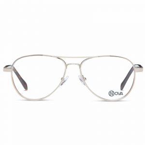 NOVA Full Rim Pilot Shiny Silver PNF023 02 Men Eyeglasses