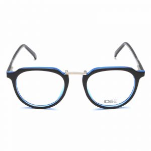 IDEE Full Rim Square Shiny Black-Shiny Transparent Blue-Shiny Gun ID1656 C5 Men Eyeglasses