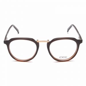 IDEE Full Rim Square Shiny Transparent Brown-Shiny Light Gold ID1656 C6 Men Eyeglasses