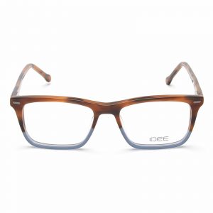 IDEE Full Rim Square Shiny Brown Demi-Shiny Transparent Blue ID1664 C3 Men Eyeglasses