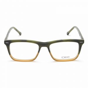 IDEE Full Rim Square Shiny Green Demi-Shiny Transparent Yellow ID1664 C7 Men Eyeglasses
