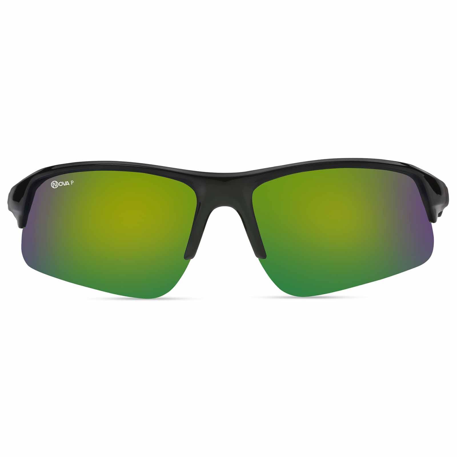 Mens Half Frame Wrap Around Cycling Baseball Ski Sunglasses Black 320D