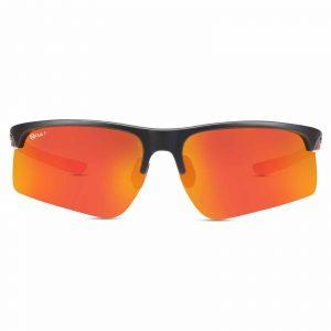 NOVA Half Rim Wrap Around Matte  Black with Red  NV9118 F01 SPORTS SUNGLASSES
