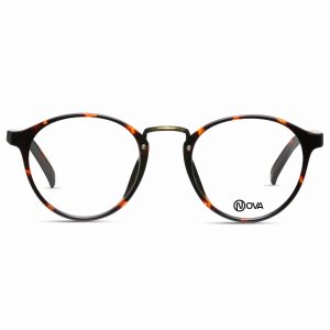 NOVA Full Rim Round Shiny Demi Brown NVF3817 F03 Women Eyeglasses