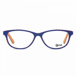 NOVA Full Rim Oval Matte Royal Blue with Orange NVF8918 F03 Kids Eyeglasses