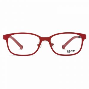 NOVA Full Rim Rectangular Matte Red NVF9318 F01 Kids Eyeglasses
