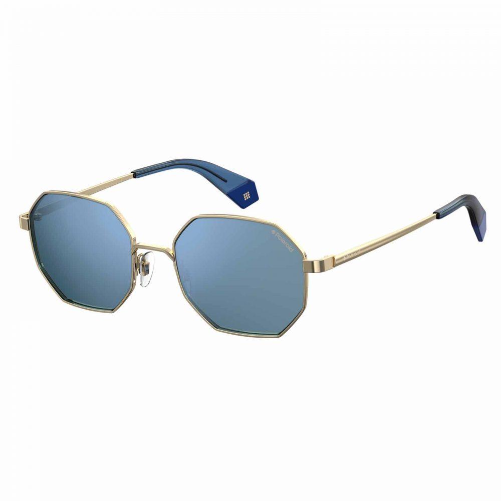 POLAROID Full Rim Hexagon GOLD BLUE 6067S LKS UNISEX SUNGLASSES Lenzbuy®