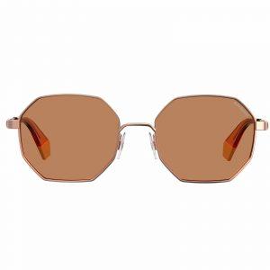 POLAROID Full Rim Hexagon GD ORANGE 6067S OFY UNISEX SUNGLASSES