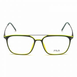 FILA Full Rim Square Matt Dark Green-Matt Lemon Yellow-Shiny Green VF9222K 7A2 Unisex Eyeglasses